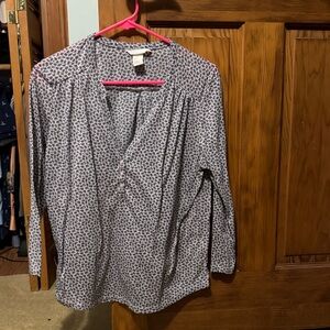 H&M Black and White Patterned Blouse